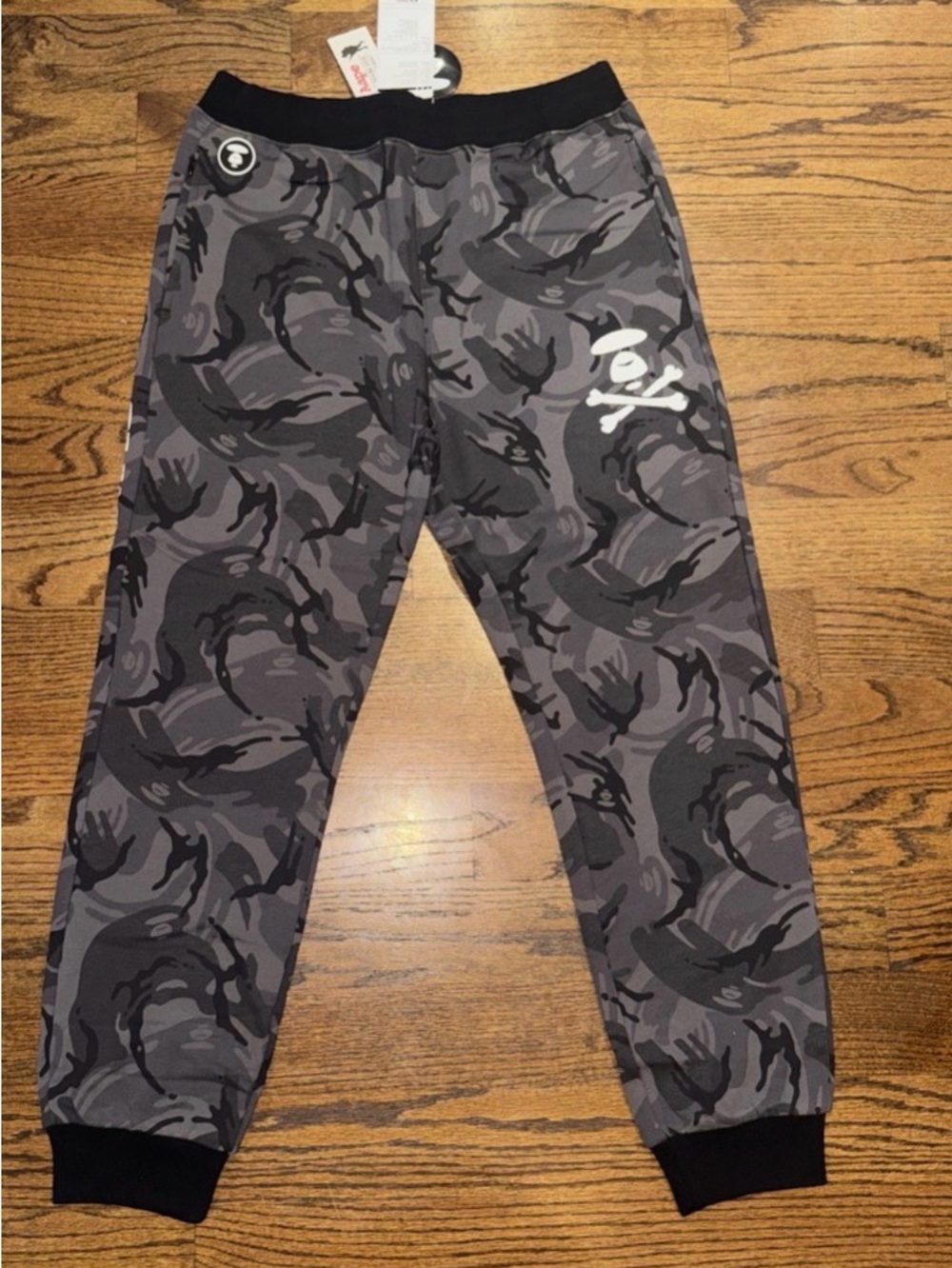Bape Gray & Black Camo Sweatpants